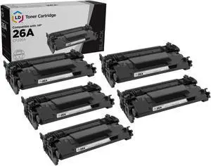 LD Products Compatible Toner Cartridge Replacements for HP 26A CF226A 26X CF226X Laserjet Pro M402d M402dn M402dne M402dw M402n MFP M426fdw M426fdn MFP M426dw (Standard Yield Black, 5-Pack)