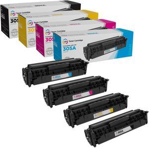 LD Products Compatible Toner Cartridge Replacements for HP 305A (Black, Cyan, Magenta, Yellow, 4-Pack)