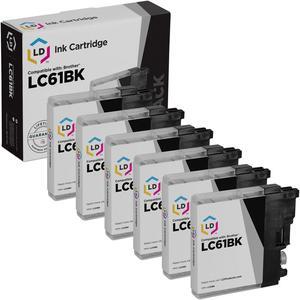 LD Products Compatible Ink Cartridge Replacement for Brother LC61BK (Black, 6-Pack)