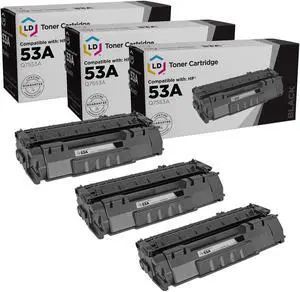 LD Products Compatible Toner Cartridge Replacement for HP 53A Q7553A (Black, 3-Pack) for use in HP Printer LaserJet P2015, P2015d, P2015dn, P2015x, M2727 MFP, M2727nf MFP, & M2727nfs MFP