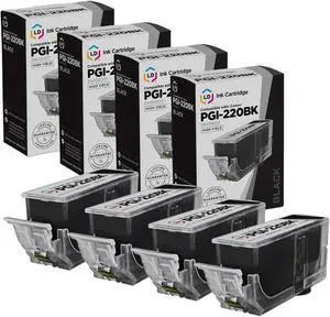 LD Products Compatible Ink Cartridge Replacement for Canon PGI-220 (Pigment Black, 4-Pack)