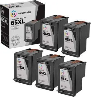 LD Products Remanufactured Ink Cartridge Replacements for 65XL N9K04AN HP 65XL Black Ink Cartridge High Yield (Black 5-Pack)