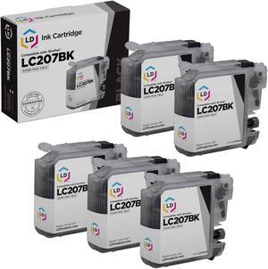 LD Products Compatible Ink Cartridge Replacement for Brother LC207BK Super High Yield (Black, 5-Pack)