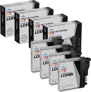LD Products Compatible Ink Cartridge Replacement for Brother LC61BK (Black, 4-Pack)