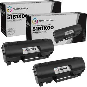 LD Products Toner Cartridge Compatible with Replacements for Lexmark 51B1X00 Extra High Yield (Black, 2-Pack)