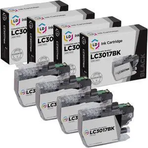LD Products Compatible Ink Cartridge Replacement for Brother LC3017BK High Yield (Black, 4-Pack)