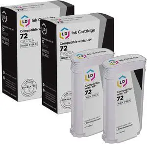 LD Products Replacement for HP 72 Ink Cartridge C9370A High Yield (Photo Black, 2-Pack) DesignJet T1100, T1120, T1200, T610, T620, T770, SD Pro MFP, T1100ps, T1120 SD-MFP, T1120ps LD Products Replacement for HP 72 Ink Cartridge C9370A High Yield (Photo Black, 2-Pack) DesignJet T1100, T1120, T1200, T610, T620, T770, SD Pro MFP, T1100ps, T1120 SD-MFP, T1120ps