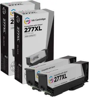 LD Products Remanufactured Ink Cartridge Replacements for Epson 277XL T277XL120 High Yield (Black, 2-Pack)