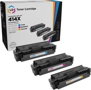 LD Products Compatible Toner Cartridge Replacements for HP 414X High Yield (Cyan, Magenta, Yellow, 3-Pack)