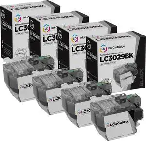 LD Products Compatible Ink Cartridge Replacement for Brother LC3029BK Super High Yield (Black, 4-Pack)