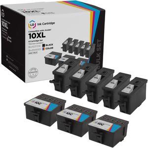LD Compatible Kodak 10XL / 10 Set of 8 Ink Cartridges: 5 Black 8237216 & 3 Color 8946501 for EasyShare 5100, 5300, 5500, ESP 3, 3250, 5, 5210, ESP , 7, 7250, 9,  9250, Office 6150, Hero 7.1, 9.1, 6.1