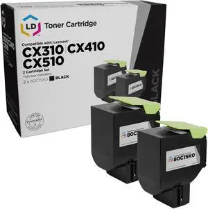 LD Products Remanufactured Toner Cartridge Replacement for Lexmark 801SK 80C1SK0 (Black, 2-Pack)