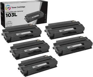 LD Products Toner Cartridge Compatible with Replacement for Samsung MLT-D103L High Yield (Black, 5-Multipack)