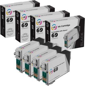 LD Products Remanufactured Ink Cartridge Replacements for Epson 69 T069120 (Black, 4-Pack)