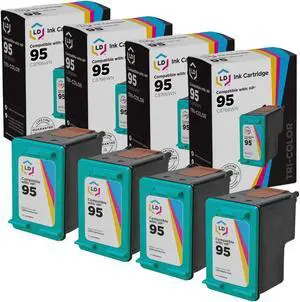 LD Products Remanufactured Ink Cartridge Replacement for HP 95 C8766WN (Color, 4-Pack)