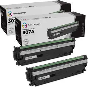 LD Products Remanufactured Toner Cartridge Replacement for HP 307A CE740A (Black, 2-Pack)
