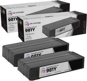 LD Products Remanufactured Ink Cartridge Replacement for HP 981Y L0R16A Extra High Yield (Black, 2-Pack)