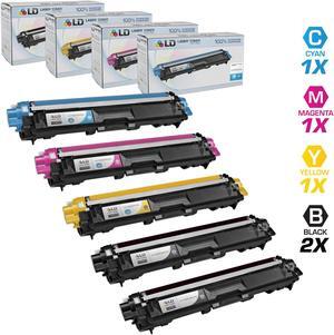 LD Products Compatible Toner Cartridge Replacements for Brother TN221 & TN225 High Yield (2 Black, 1 Cyan, 1 Magenta, 1 Yellow, 5-Pack)