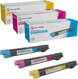 LD © Remanufactured Xerox WorkCentre Set of 3 Toner Cartridges: 1 6R1516 Cyan, 1 6R1515 Magenta, and 1 6R1513 Yellow LD © Remanufactured Xerox WorkCentre Set of 3 Toner Cartridges: 1 6R1516 Cyan, 1 6R1515 Magenta, and 1 6R1513 Yellow