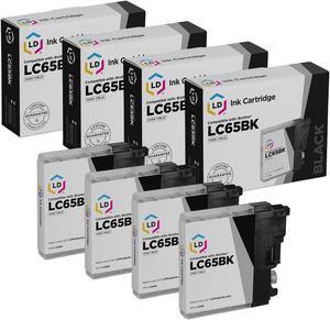 LD Products Compatible Ink Cartridge Replacements for Brother LC65 LC65BK High Yield (Black, 4-Pack)