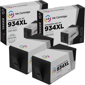 LD Products Compatible Ink Cartridge Replacement for HP 934XL C2P23AN High Yield (Black, 2-Pack)