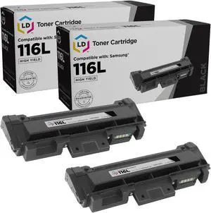 LD Products Toner Cartridge Compatible with Replacement for Samsung MLT-D116L High Yield (Black, 2-Multipack)