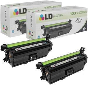 LD © Remanufactured Replacements for Hewlett Packard CF330X / HP 654X Set of 2 High Yield Black Laser Toner Cartridges for use in HP Color LaserJet Enterprise M651dn, M651n, and M651xh Printers
