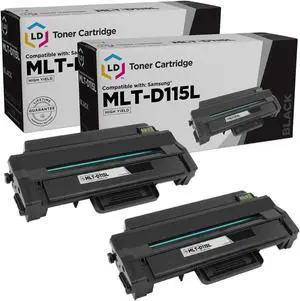 LD Products Compatible Toner Cartridge Replacement for Samsung MLT-D115L (Black, 2-Pack)
