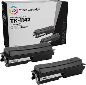 LD Products Replacement Toner Cartridge Compatible with Kyocera TK-1142 (Black, 2-Pack)