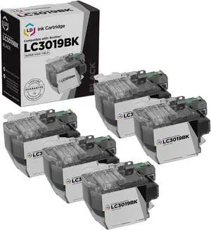 LD Products Compatible Ink Cartridge Replacement for Brother LC3019BK Super High Yield (Black, 5-Pack)