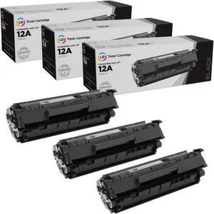 LD Products Compatible Toner Cartridge Replacement for HP 12A Q2612A (Black, 3-Pack) for use in Laser Jet 1010, 1012, 1018, 1020, 1022, 1022n, 1022nw, 3015, 3020, 3030, 3050, 3052, 3055, M1319, M1319f