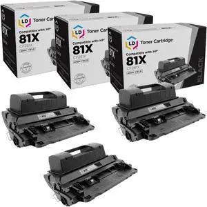 LD Products Compatible Toner Cartridge Replacement for HP 81X CF281X High Yield (Black, 3-Pack)