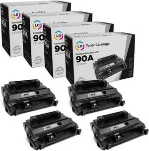 LD Products Compatible Toner Cartridge Replacement for HP 90A CE390A (Black, 4-Pack) for LaserJet Enterprise 600 M601dn, 600 M602dn, 600 M602n, 600 M603dn, 600 M603n, 600 M603xh, M4555f, M4555h