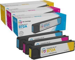 LD Products Compatible Ink Cartridge Replacements for HP 972A (Cyan, Magenta, Yellow, 3-Pack)