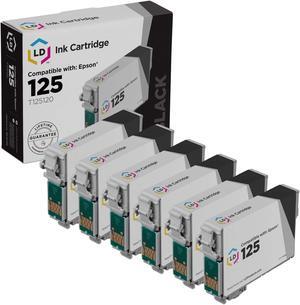 LD Products Remanufactured Ink Cartridge Replacement for Epson 125 T125120 (Black, 6-Pack)