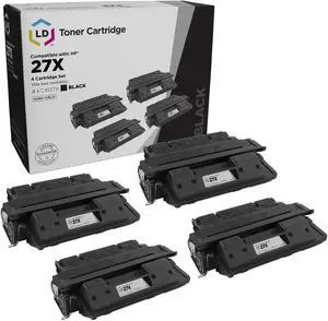 LD Products Remanufactured Toner Cartridge Replacement for HP 27X C4127X High Yield (Black, 4-Pack)