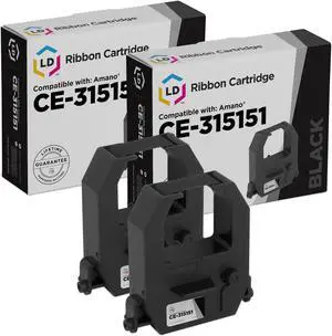LD Products Compatible Printer Ribbon Cartridge Replacement for Amano CE-315151 (Black, 2-Pack)
