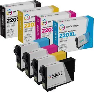 LD © Remanufactured Epson 220XL Set of 4 HY Ink Cartridges Includes: 1 T220XL120 Black, 1 T220XL220 Cyan, 1 T220XL320 Magenta, and 1 T220XL420 Yellow LD © Remanufactured Epson 220XL Set of 4 HY Ink Cartridges Includes: 1 T220XL120 Black, 1 T220XL220 Cyan, 1 T220XL320 Magenta, and 1 T220XL420 Yellow