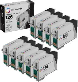 LD Products Replacement for Epson 126 Ink Cartridges T126120 T126 High Yield (Black, 9-Pack) for use in Workforce 435 520 635 645 WF-3520 WF-3530 WF-3540 WF-7010 WF-7510 LD Products Replacement for Epson 126 Ink Cartridges T126120 T126 High Yield (Black, 9-Pack) for use in Workforce 435 520 635 645 WF-3520 WF-3530 WF-3540 WF-7010 WF-7510