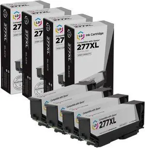 LD Products Remanufactured Ink Cartridge Replacement for Epson 277XL T277XL120 High Yield (Black, 4-Pack)