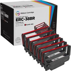 LD Products Compatible POS Ribbon Cartridge Replacements for Epson ERC38 (Black, Red, 6-Pack)