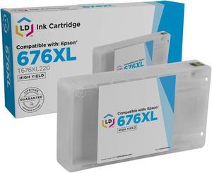 LD Products Remanufactured Ink Cartridge Replacement for Epson 676XL 676 T676XL220 High Yield (Cyan, Single-Pack) for WorkForce WP-4020 WP-4530 WP-4540 WP-4010 WP-4023 WP-4090 WP-4520 WP-4533 WP-4590