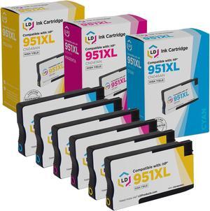 LD Products Replacement Ink Cartridges Compatible with HP 951XL High Yield (2 Cyan, 2 Magenta, 2 Yellow, 6-Pack)