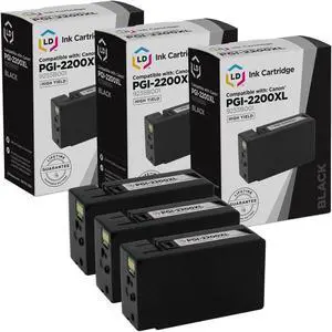 LD Products Compatible Ink Cartridge Replacement for Canon PGI-2200XL 9255B001 High Yield (Black, 3-Pack)