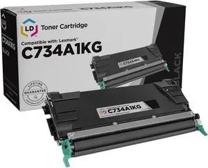 LD Products Remanufactured Toner Cartridge Replacement for Lexmark C734A1KG (Single Black Cartridge)