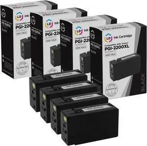 LD Compatible Ink Cartridge Replacement for Canon PGI-2200XL 9255B001 High Yield (Black, 4-Pack) Compatible with Canon MAXIFY MB5320 MB5020 iB4020 iB4120 MB5420 MB5120