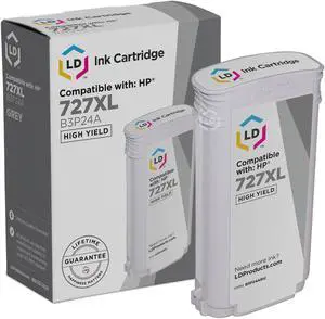 LD Products Remanufactured Ink Cartridge Replacement for HP 727XL B3P24A High Yield (Gray) Compatible with HP Designjet Printer Models T2500 T920 T1500 T2530 ps T930 T1530 T930