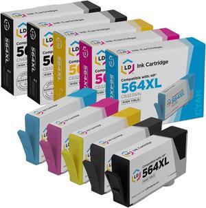 LD Products Compatible Ink Cartridge Replacements for HP 564XL High Yield (1 Black, 1 Cyan, 1 Magenta, 1 Yellow, 1 Photo Black, 5-Pack)