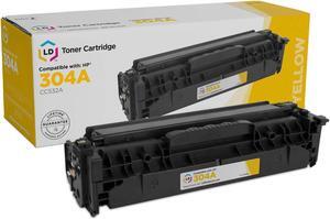 LD Products Remanufactured Toner Cartridge Replacement for HP 304A CC532A (Single Yellow)