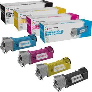 LD Products Compatible Toner Cartridge Replacements for Dell Color Laser 2150 & Dell Multi-Function 2155 High Yield (Black, Cyan, Magenta, Yellow, 4-Pack)